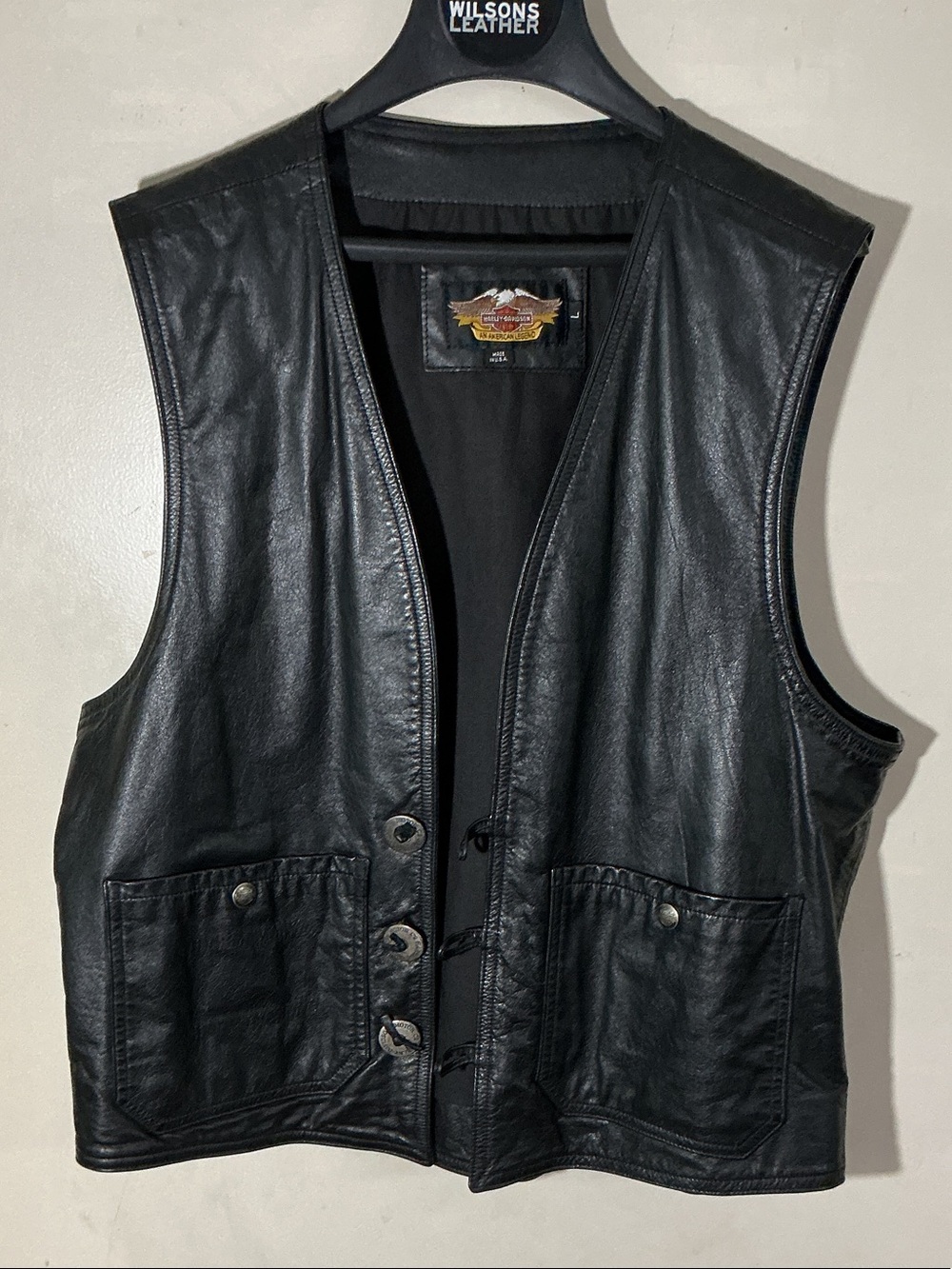 Leather Harley-Davidson motorcycle vest